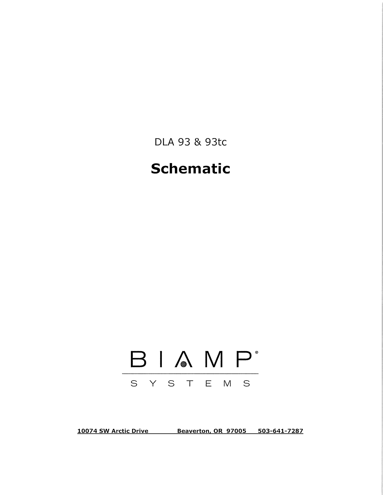 Biamp DLA 93, DLA 93TC User Manual