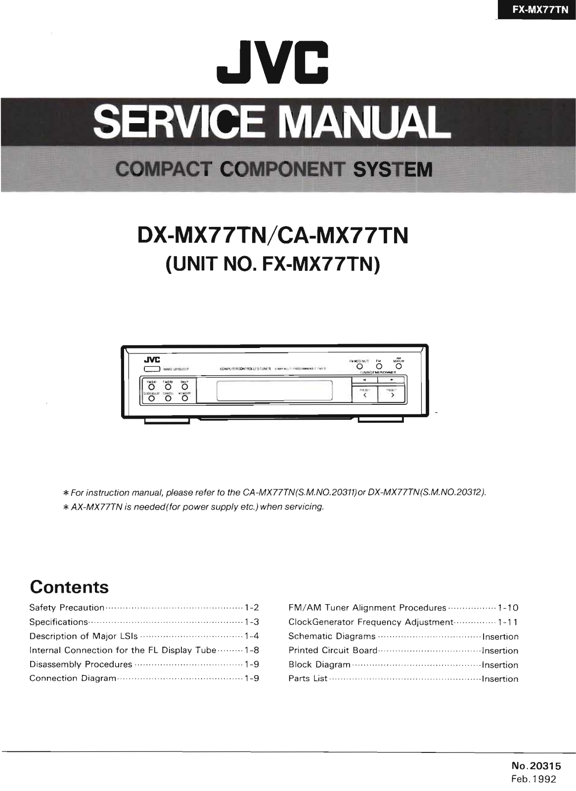 Jvc FX-MX77-TN Service Manual