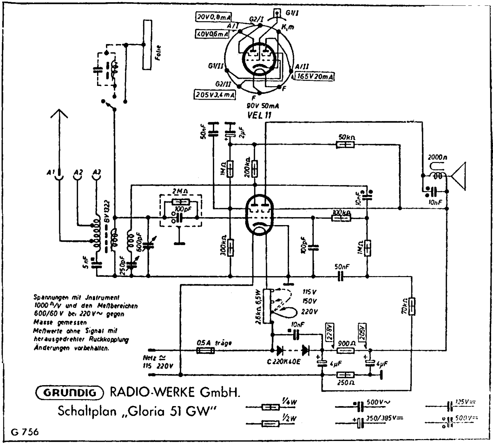 Grundig GLORIA-51-GW Schematic