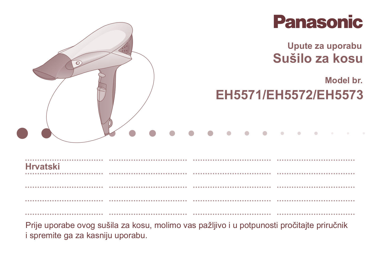 Panasonic EH 5571, EH 5573, EH 5572 User Manual