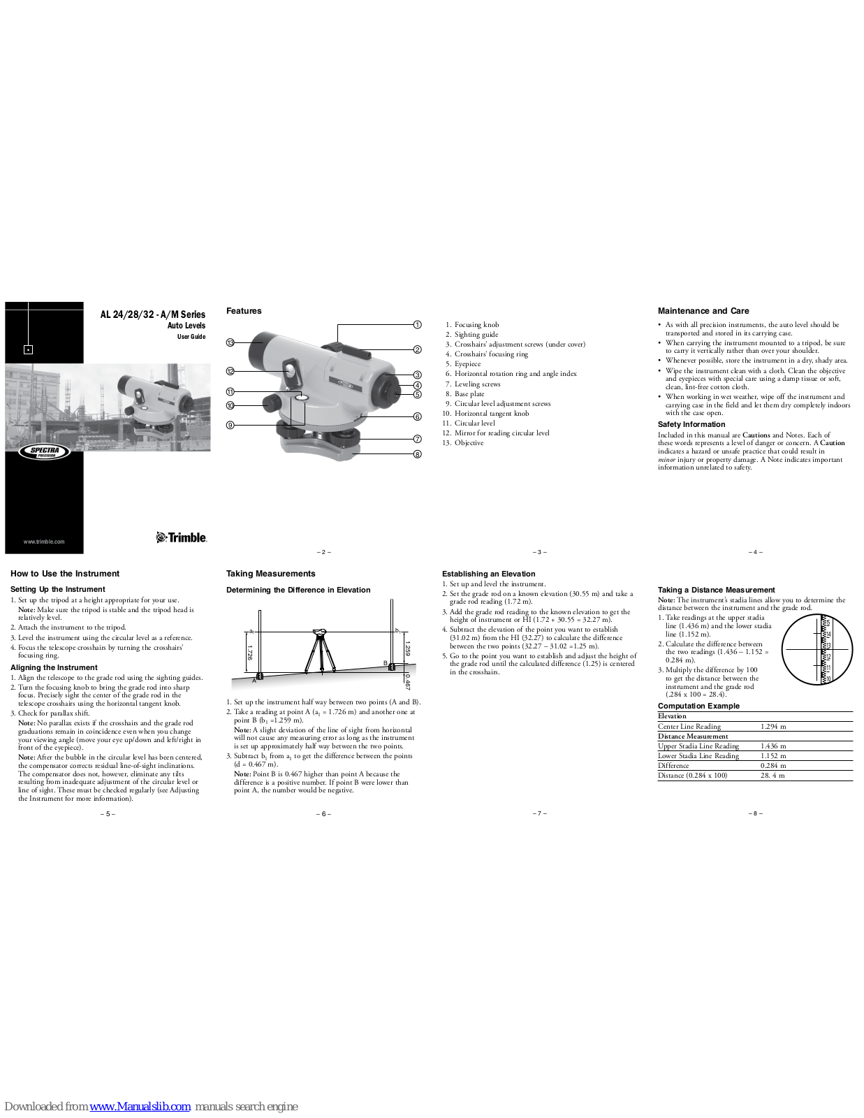 Trimble AL24A, AL24M, AL28M-G, AL32A, AL28A User Manual