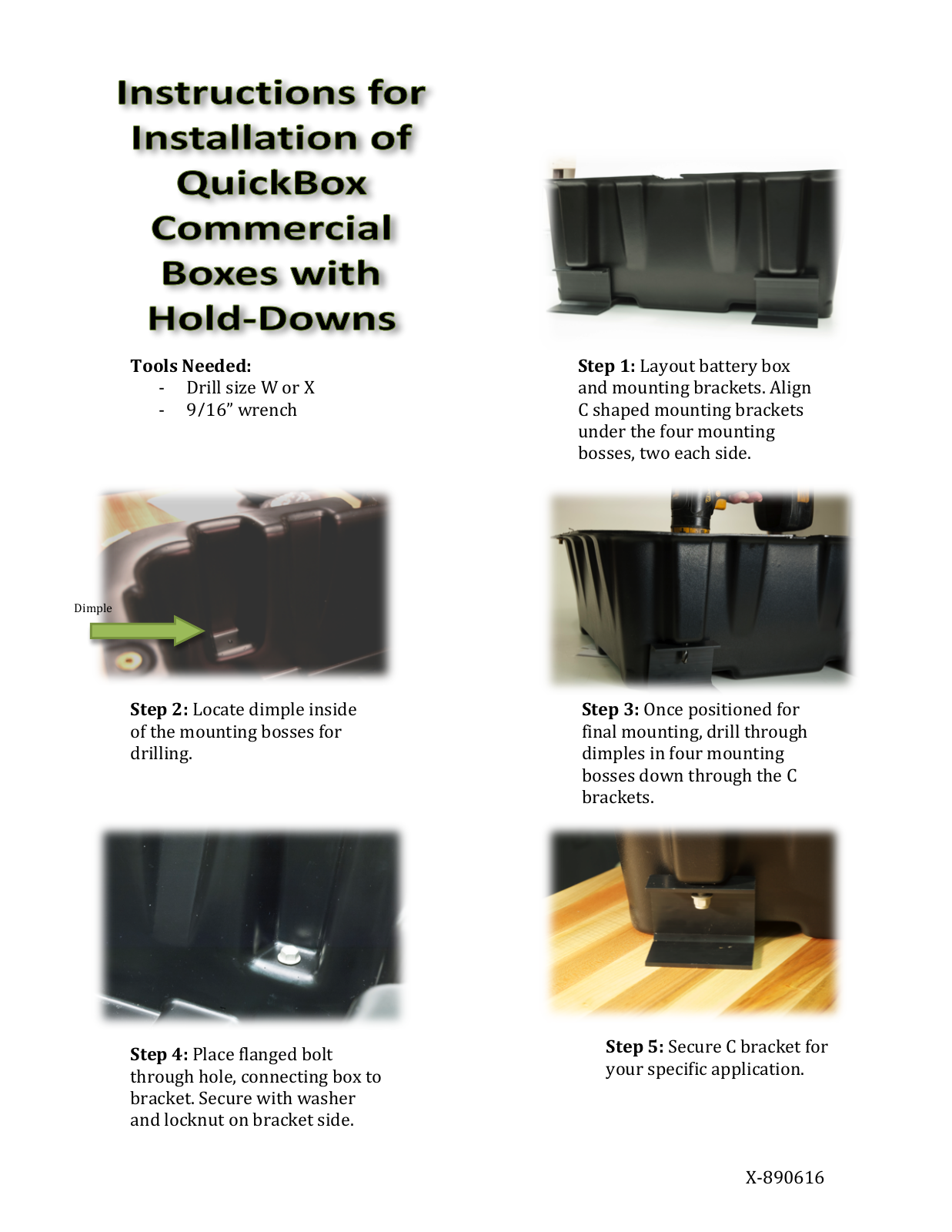 Quick Cable Commercial QuickBox Hold Downs User Manual