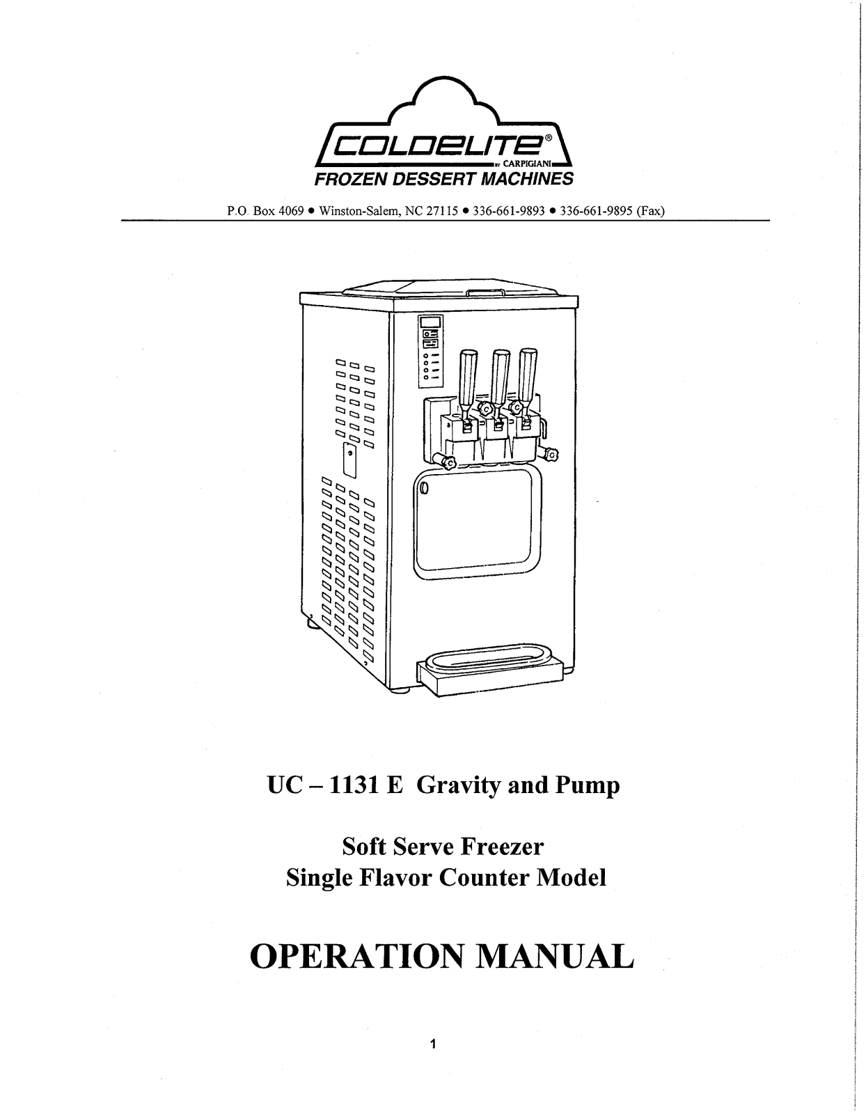 Carpigiani UC 1131 E Installation Manual - ManualMachine.com