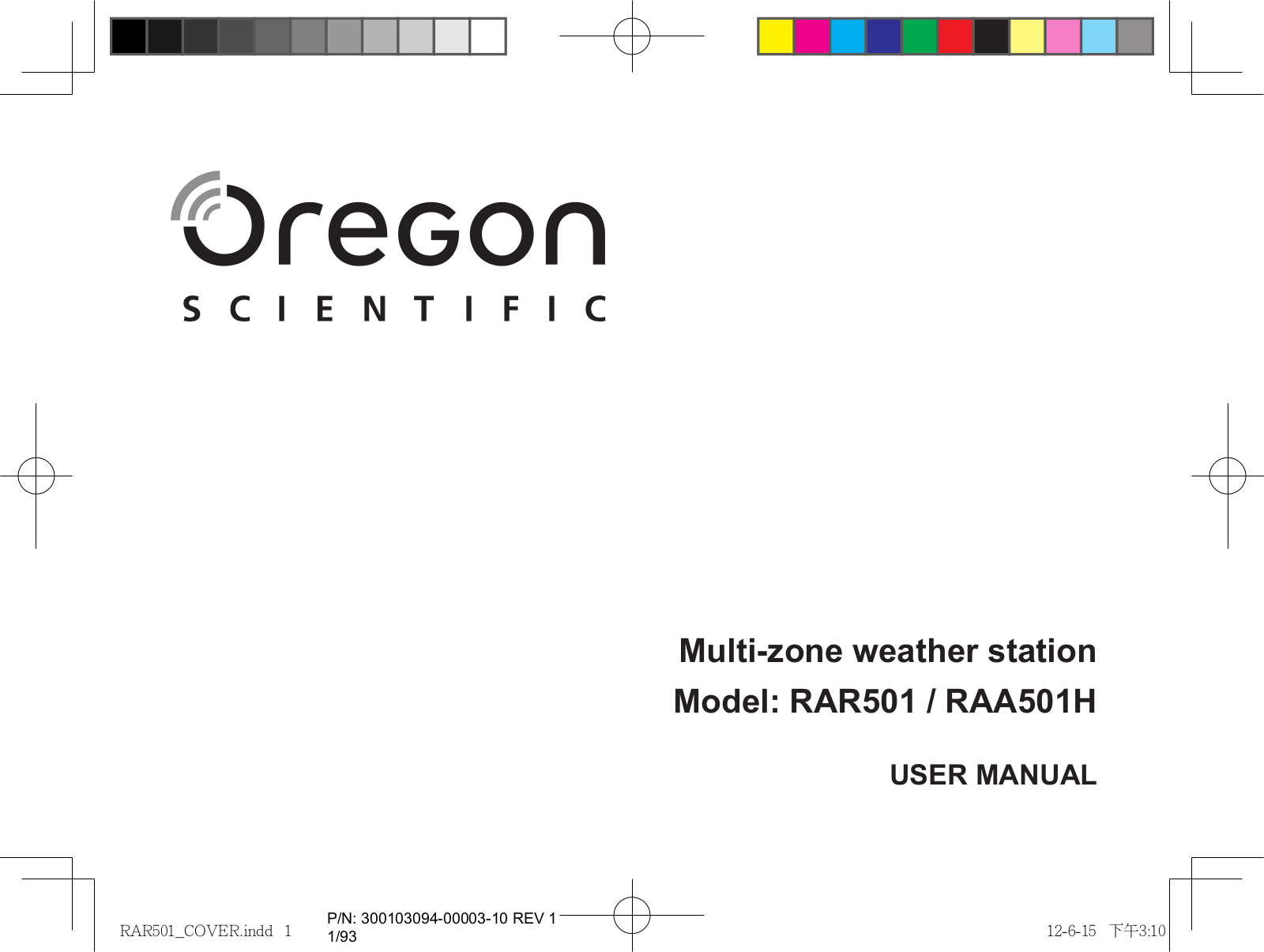 Oregon RAR501, RAA501H User Manual