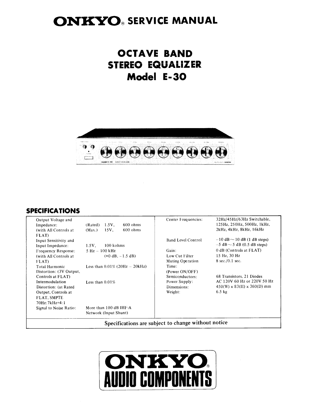 Onkyo E-30 Service manual