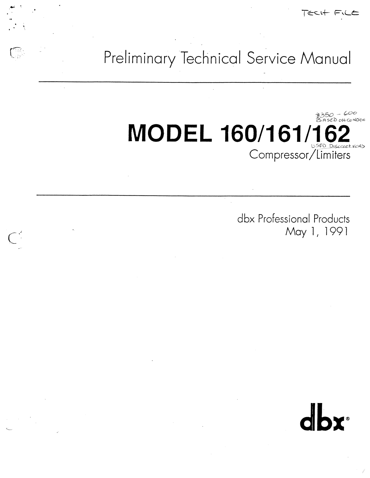 dbx 160, 161, 162 Service manual