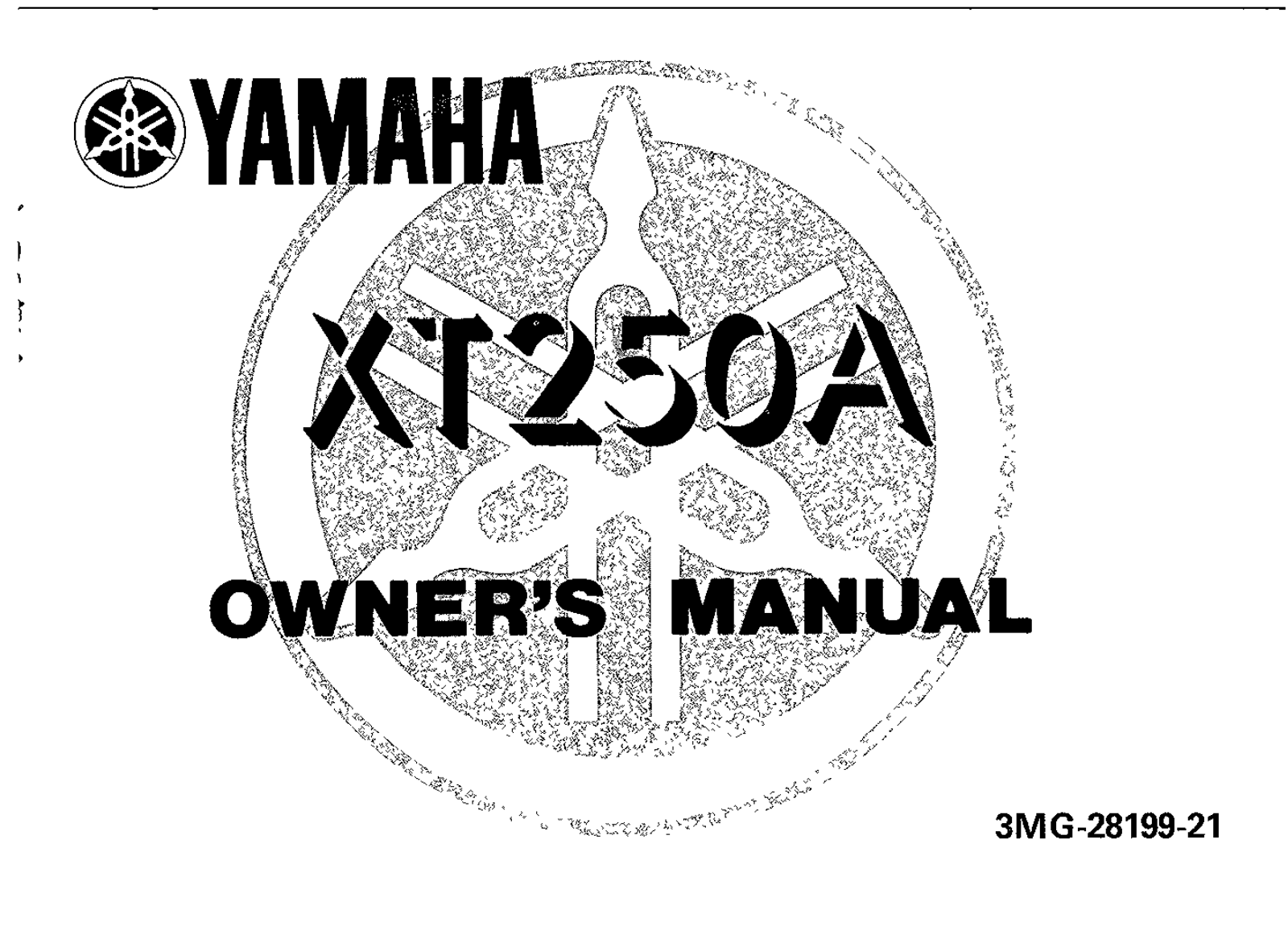 Yamaha XT250 A 1990 Owner's manual