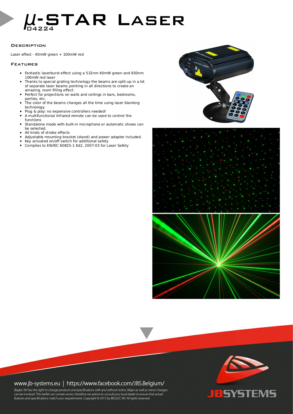 JB Systems µ-Star Laser User Manual