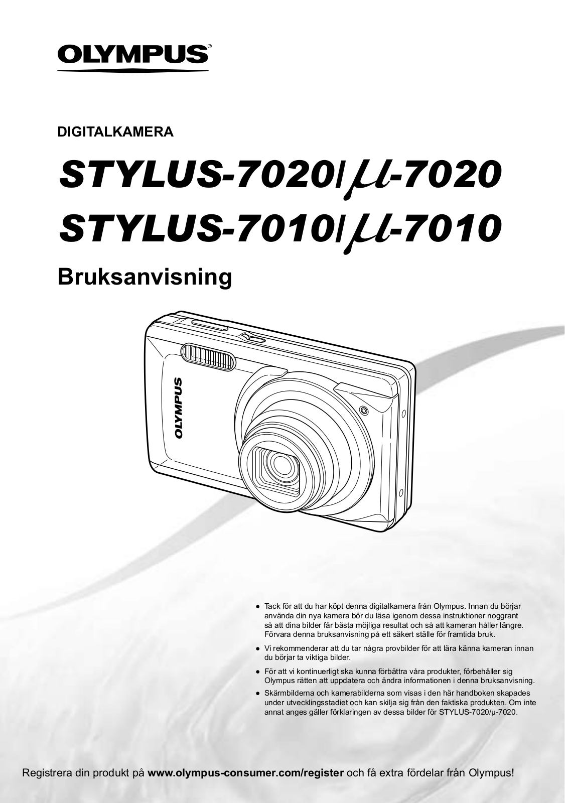 Olympus STYLUS-7020, µ-7020, STYLUS-7010, µ-7010 User Manual