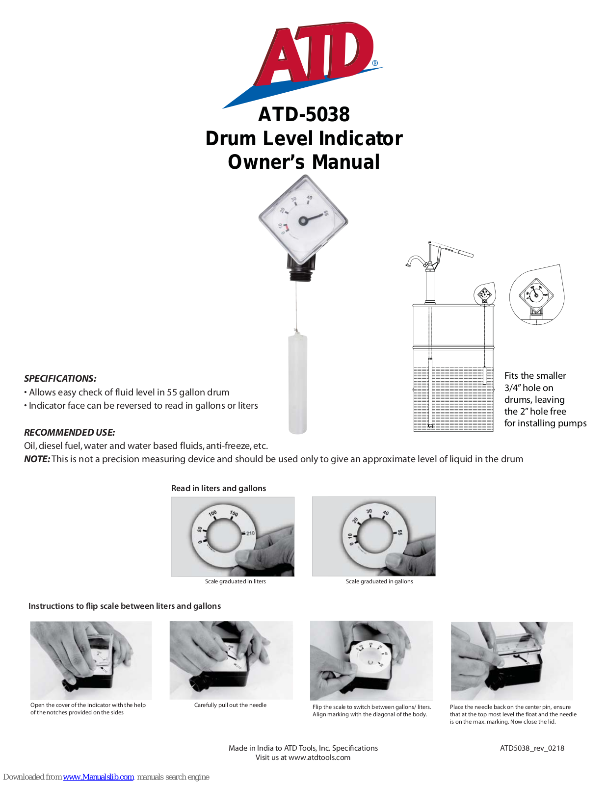 ATD Tools ATD-5038 Owner's Manual