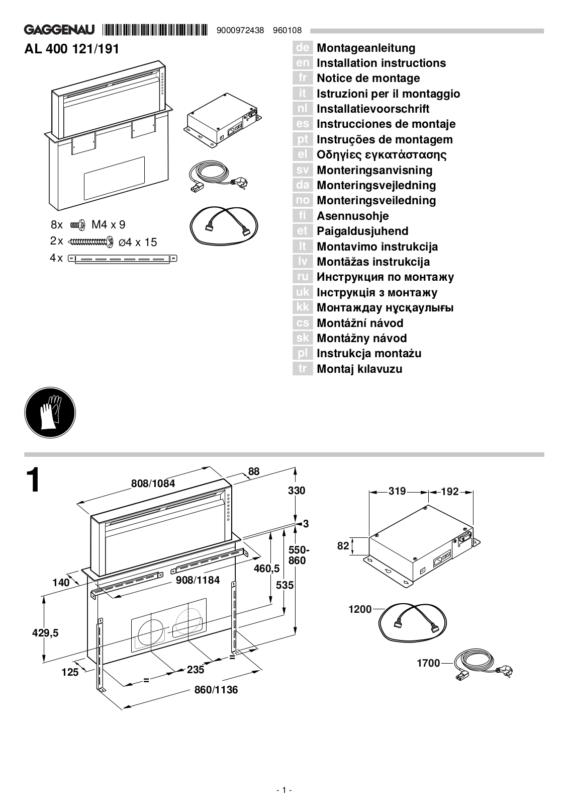 Gaggenau AL400121 User Manual