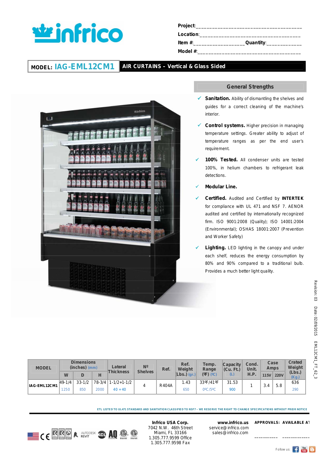 Infrico IAG-EML12CM1 User Manual