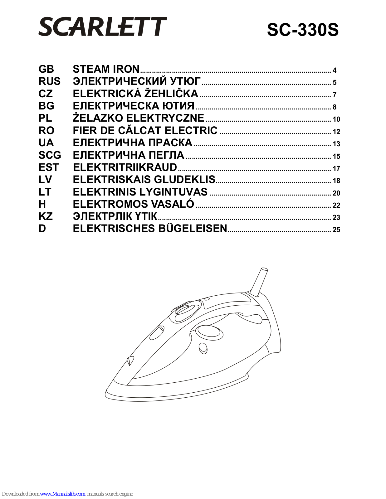 Scarlett SC-330S Instruction Manual