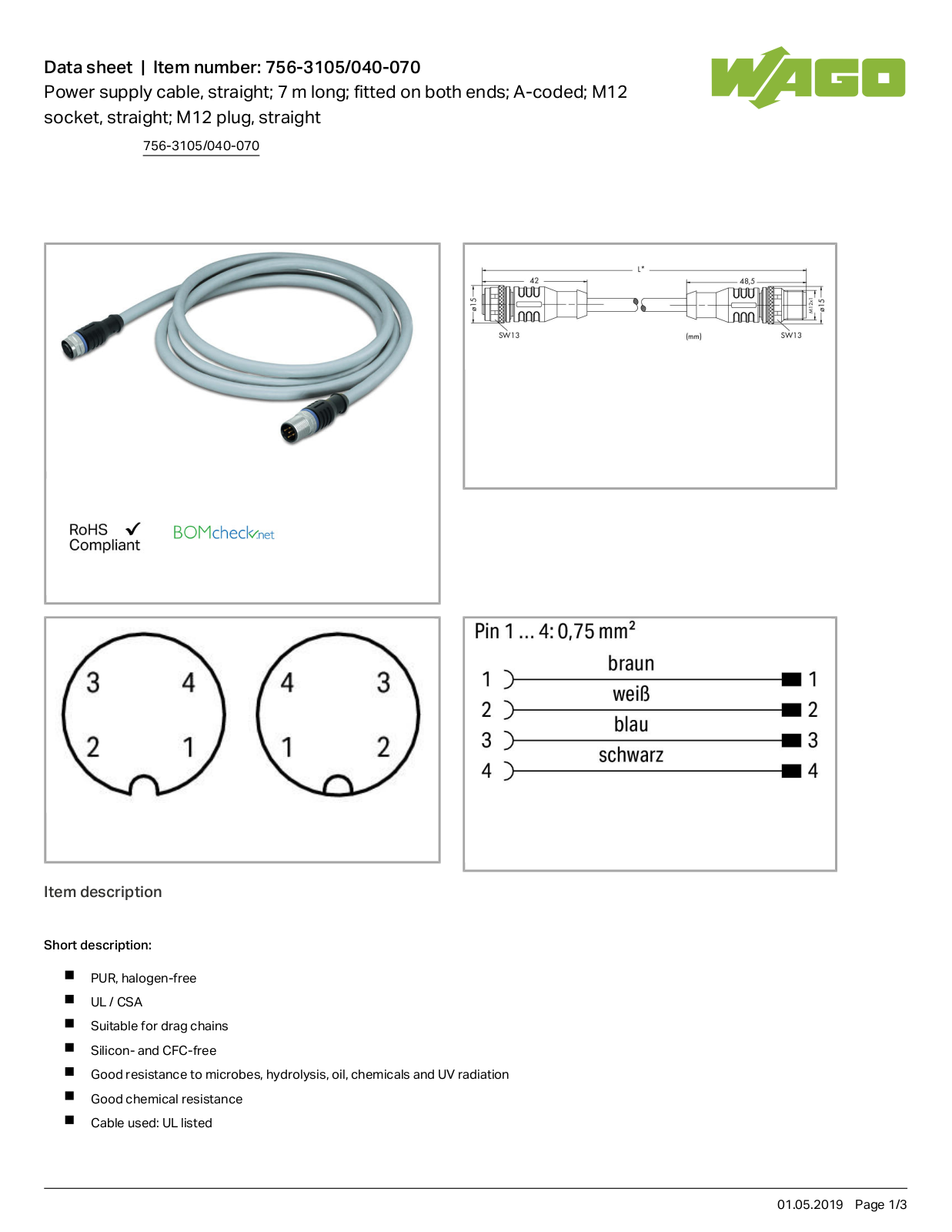 Wago 756-3105/040-070 Data Sheet