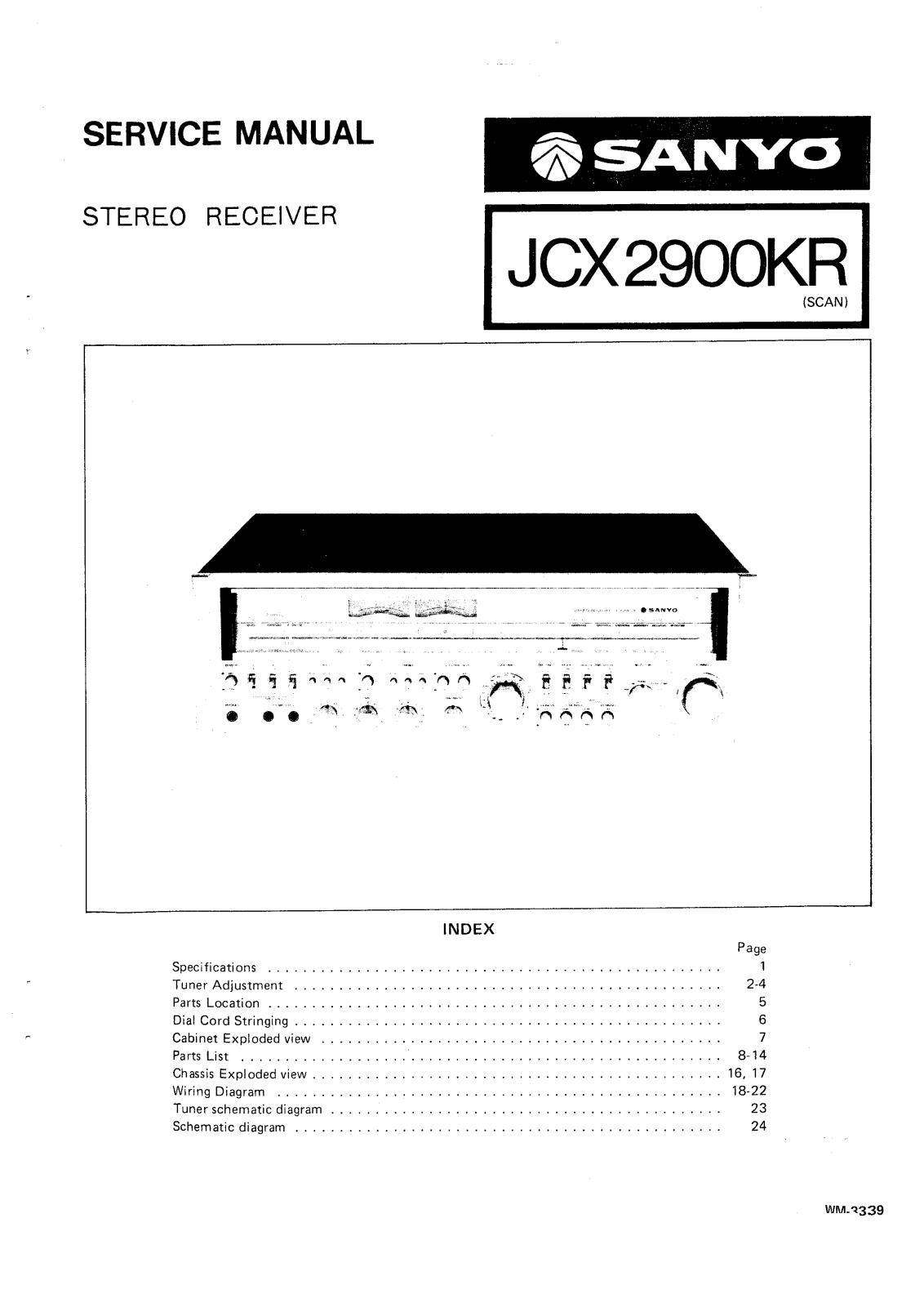 Sanyo JCX-2900-KR Service manual