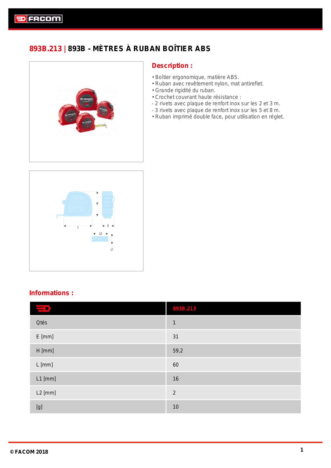 Facom 893B.213PB Specification - ManualMachine.com