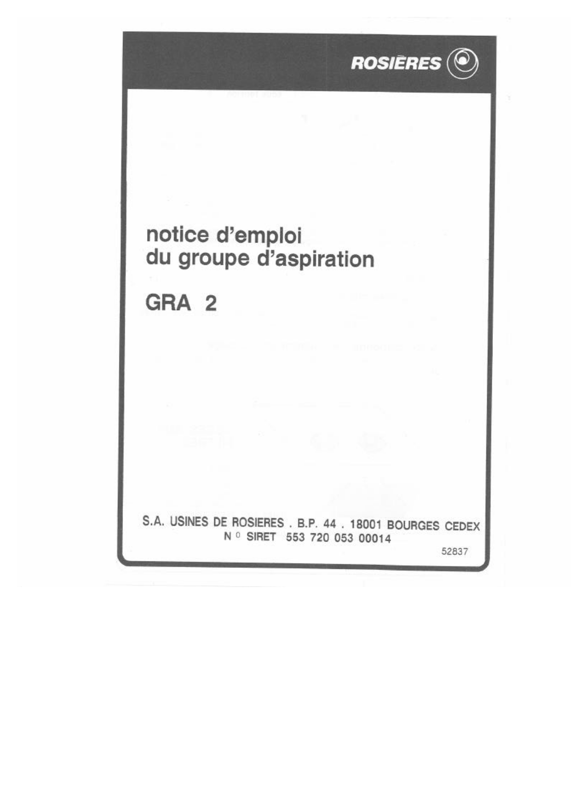 ROSIERES GRA 2 User Manual