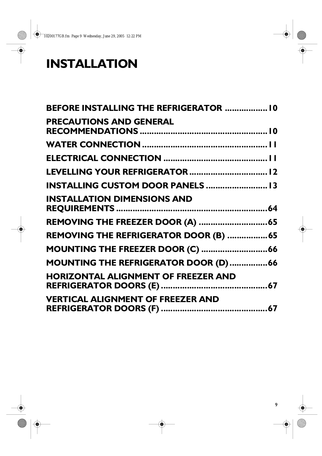 Whirlpool ARC 0060, SRA20X1, SRA20X, KF 600-00, KSDN 5060/A SW INSTALLATION Manual