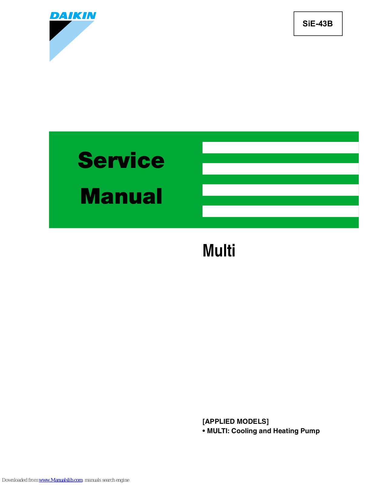 Daikin MA 56D7W1, MA 56D7V1, MA 90CK7V1, MA 90CK7W1 Service Manual