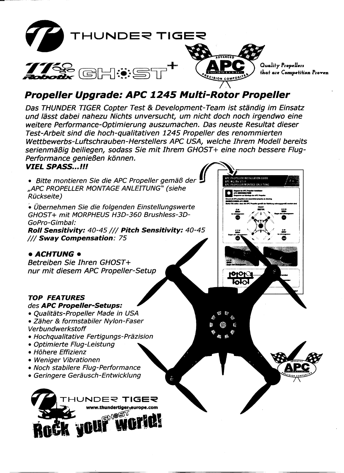 Thunder Tiger APC 1245 User Manual