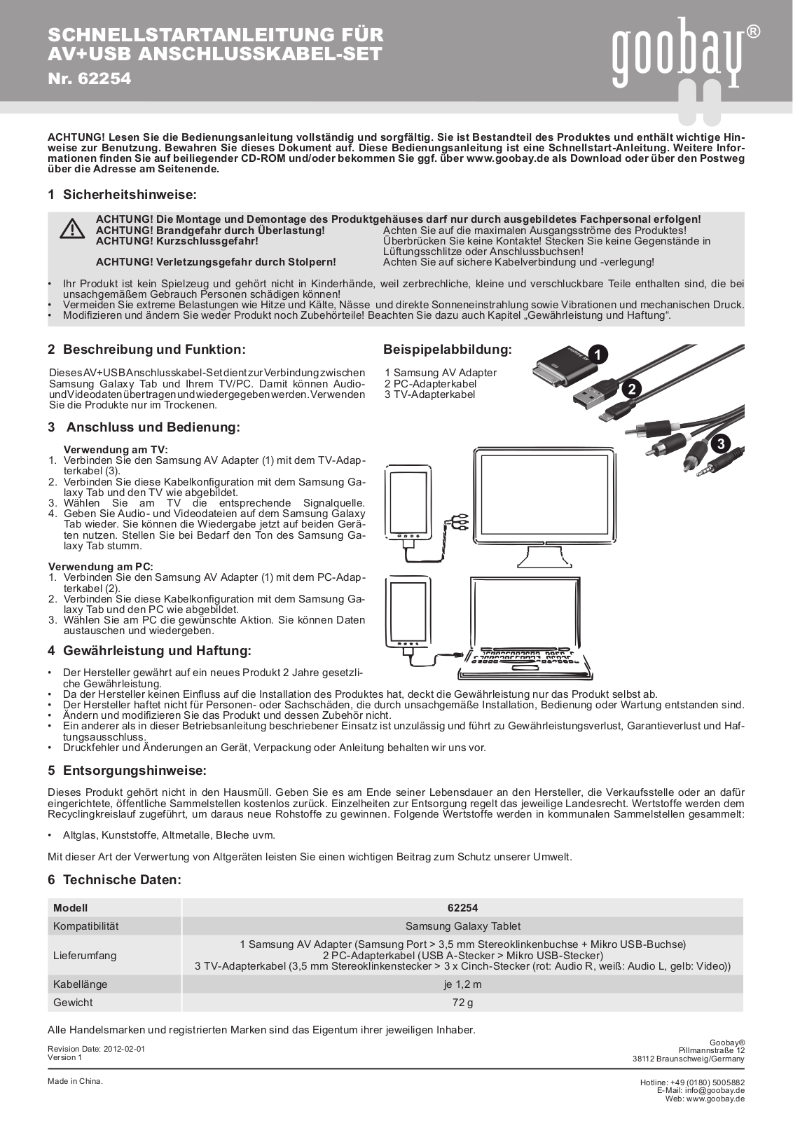 Goobay 62254 Quick Start Manual