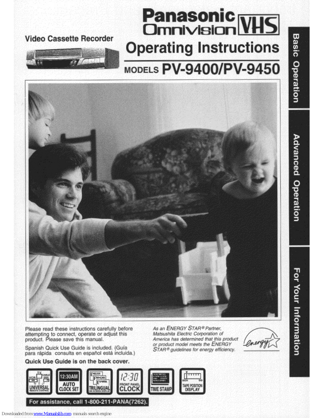 Panasonic Omnivision PV-9400, Omnivision PV-9450 Operating Instructions Manual