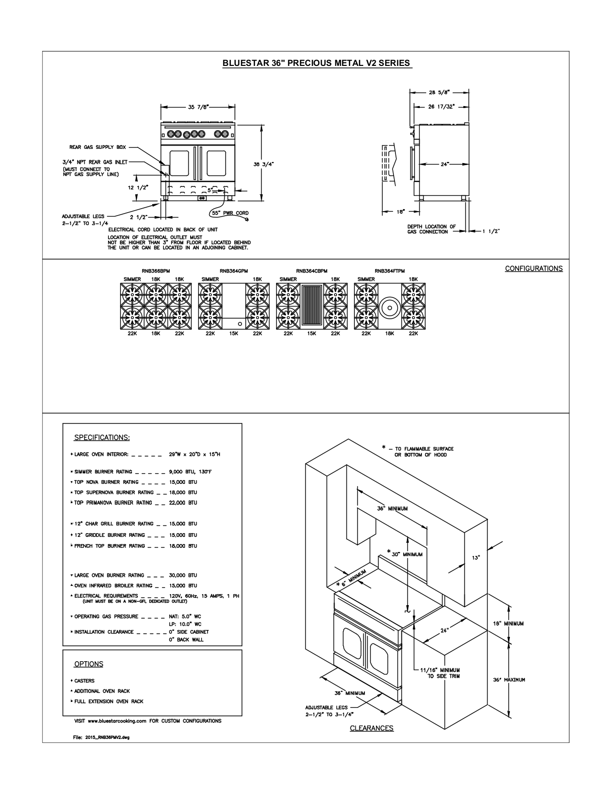 BlueStar RNB366BPMV2L User Manual