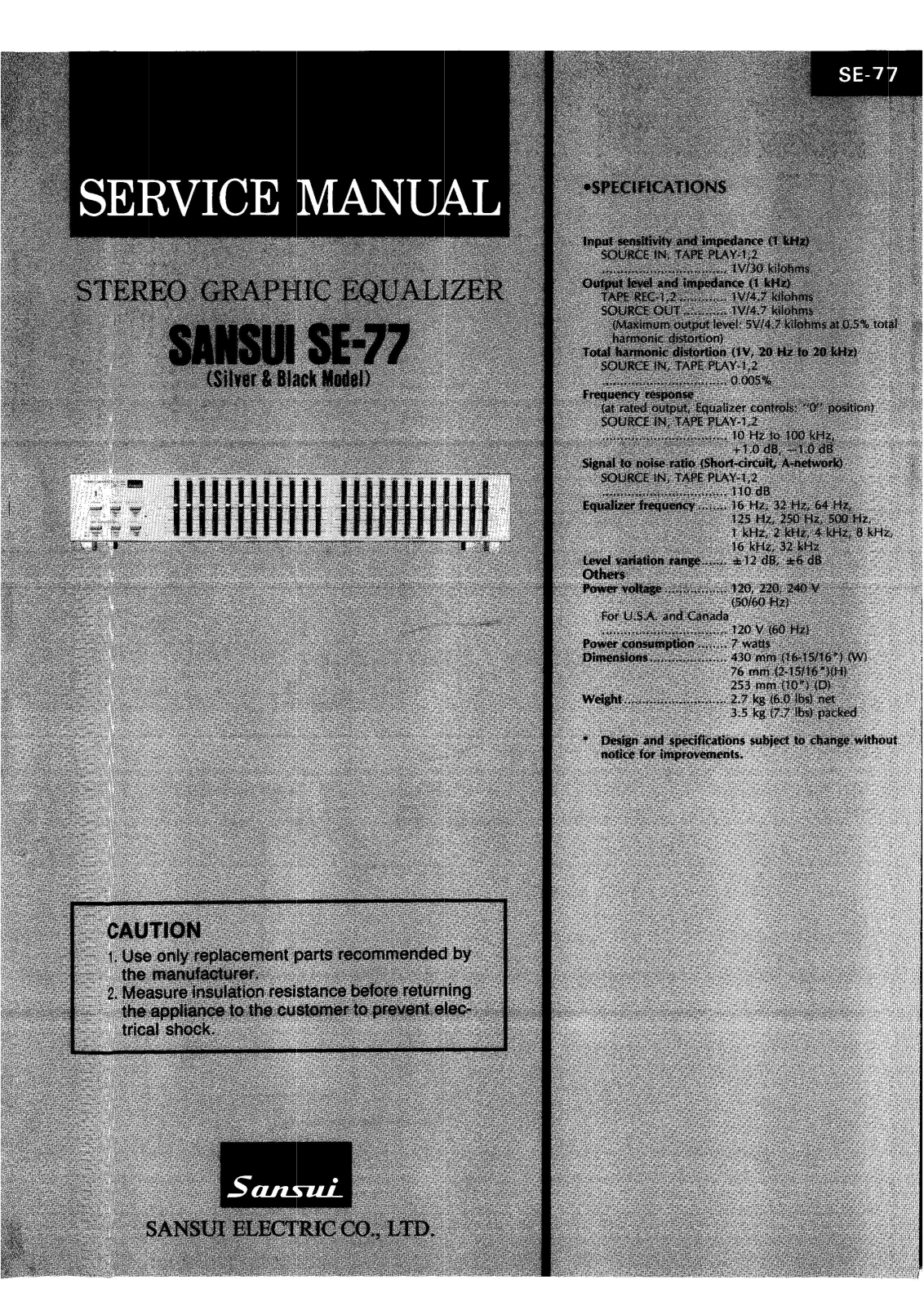 Sansui SE-77 Service manual