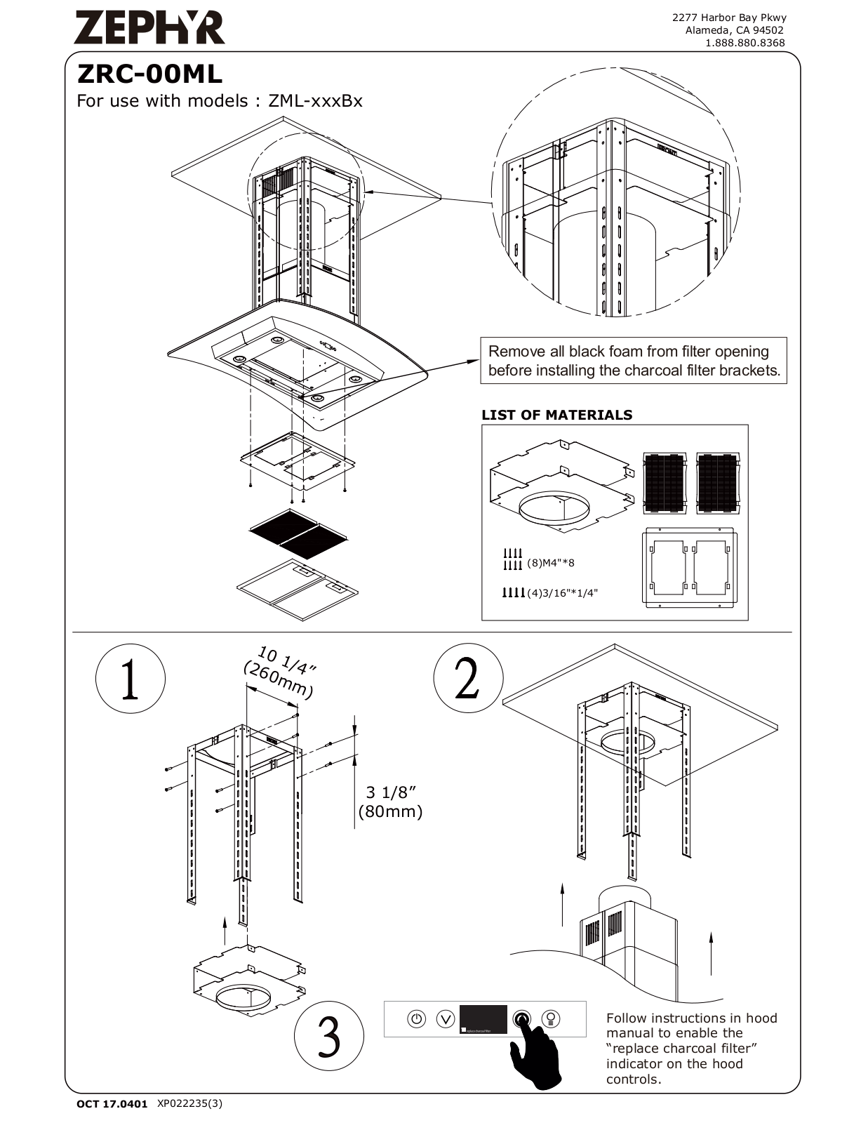 Zephyr ZMLM90BG User Manual