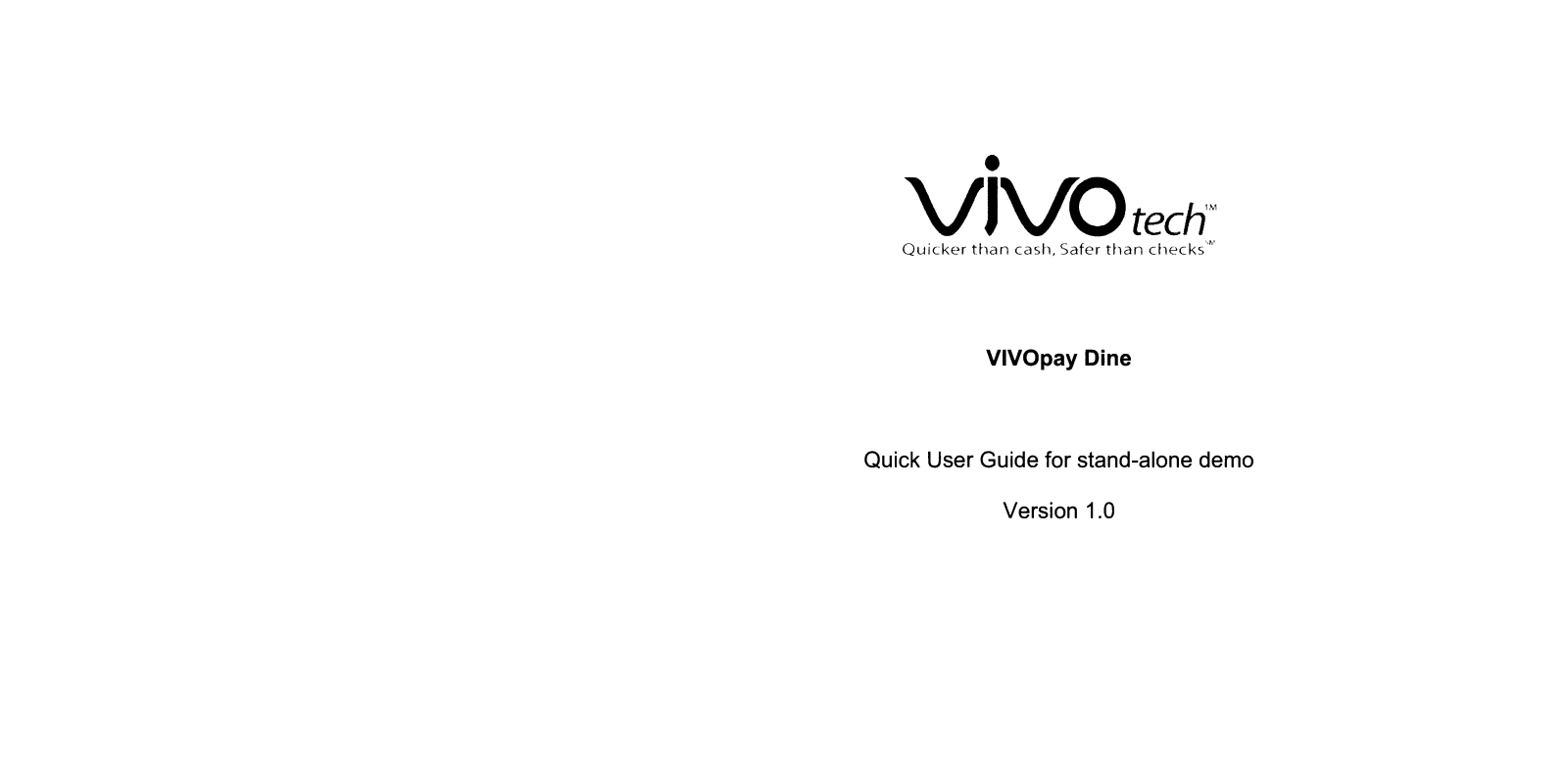 ViVOtech VIVOPAYDINE Users Manual