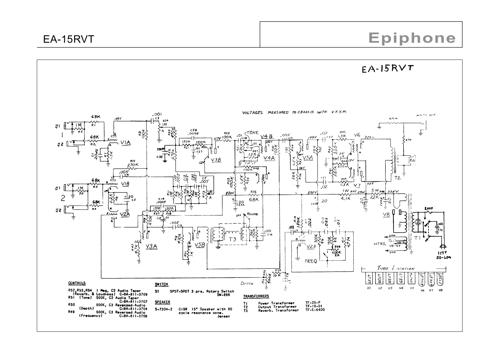 Gibson ea 15rvt-zephyr Schematic