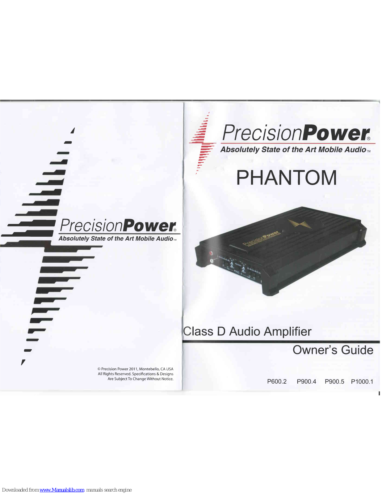 Precision Power P600.2, P900.4, P900.5, P1000.1 Owner's Manual