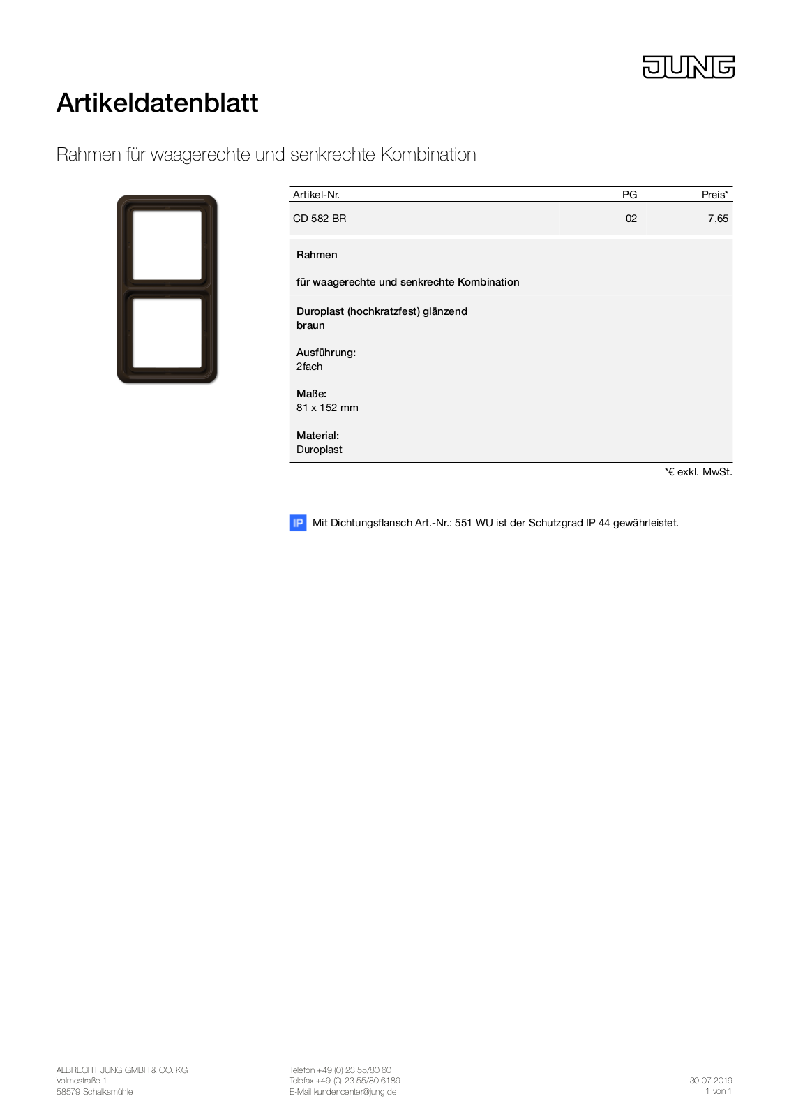 Jung CD 582 BR User Manual