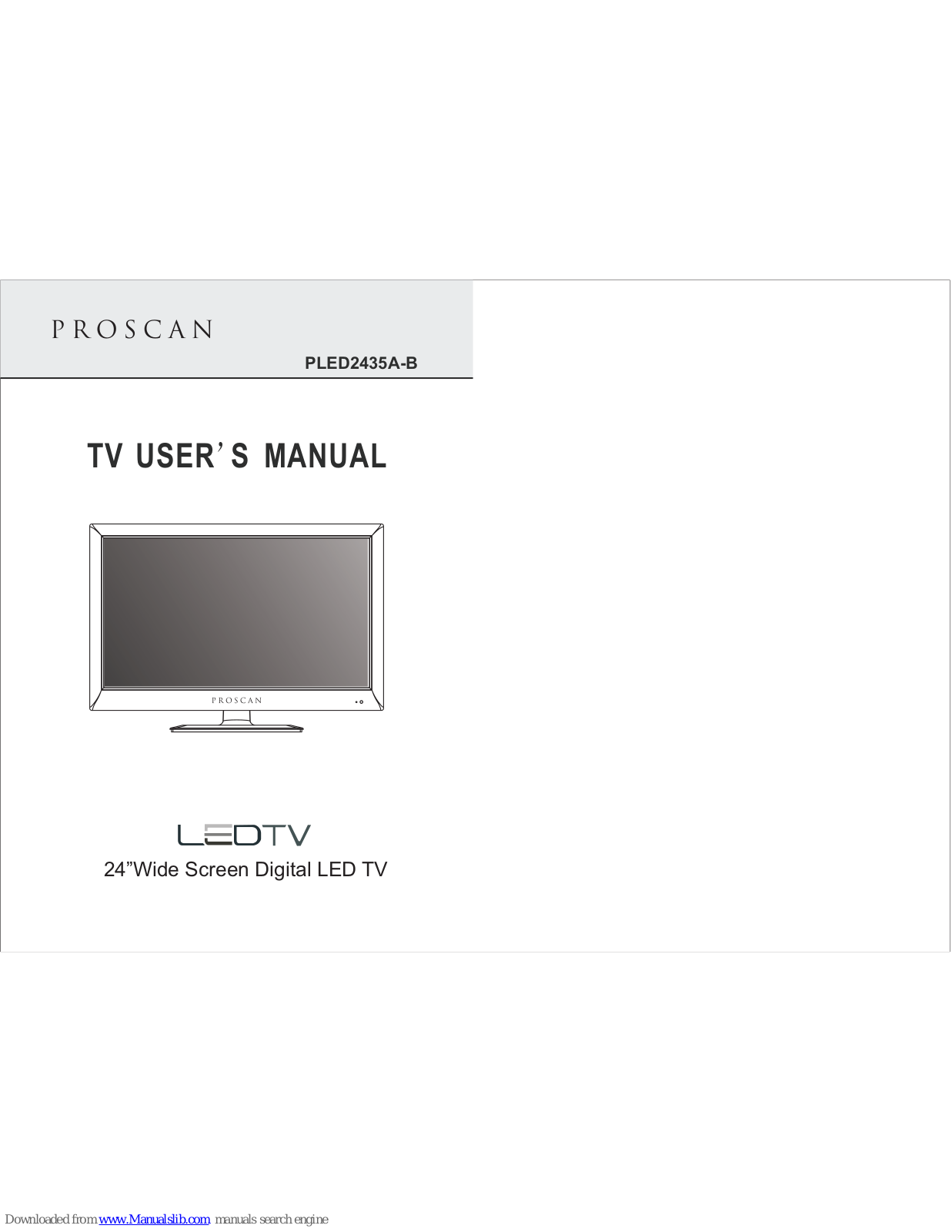 ProScan PLED2435A, PLED2435B User Manual