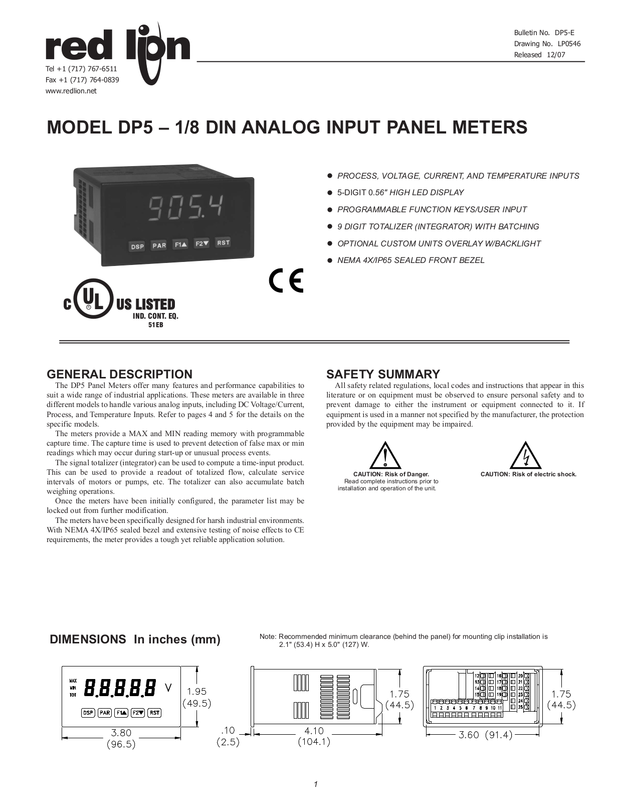 Red Lion DP5T User Manual