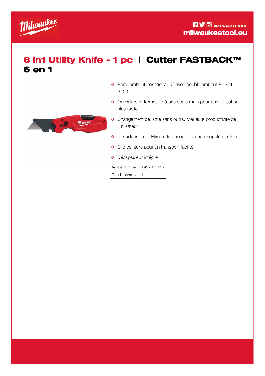 Milwaukee 4932478559 Specification - ManualMachine.com