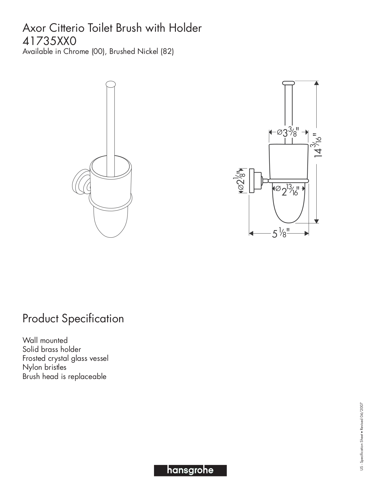 Hans Grohe 41735XX0 User Manual