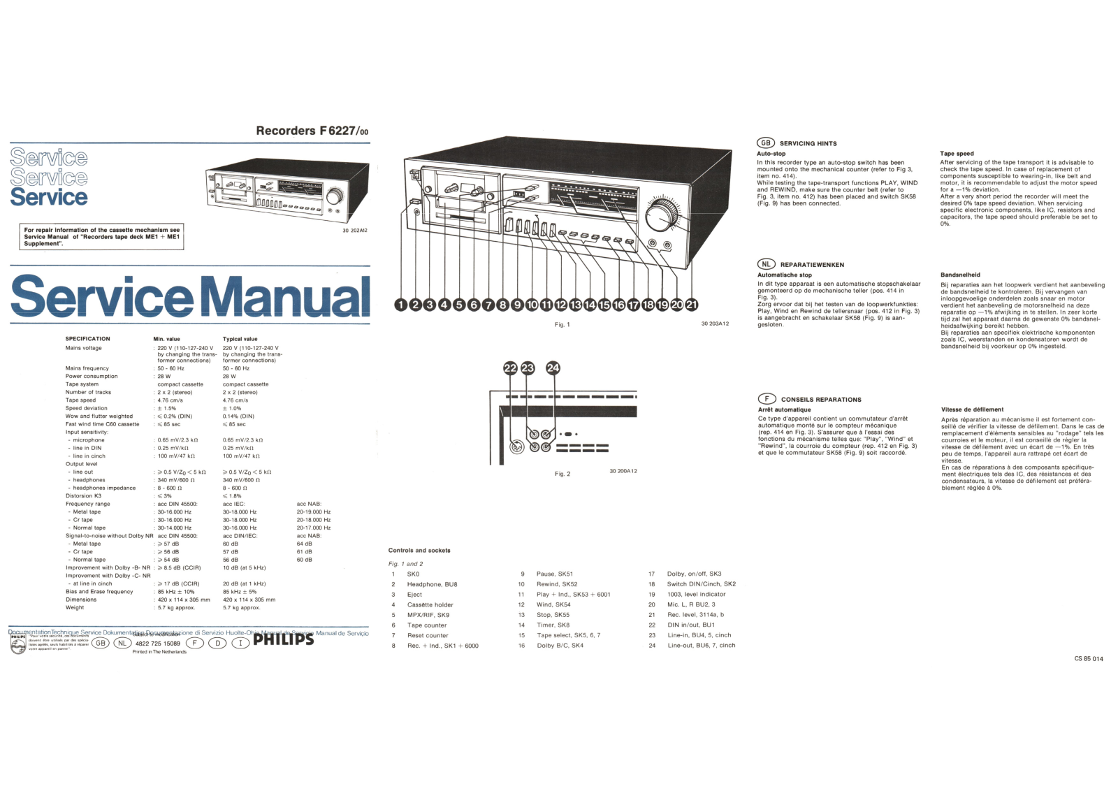 Philips F-6227 Service Manual