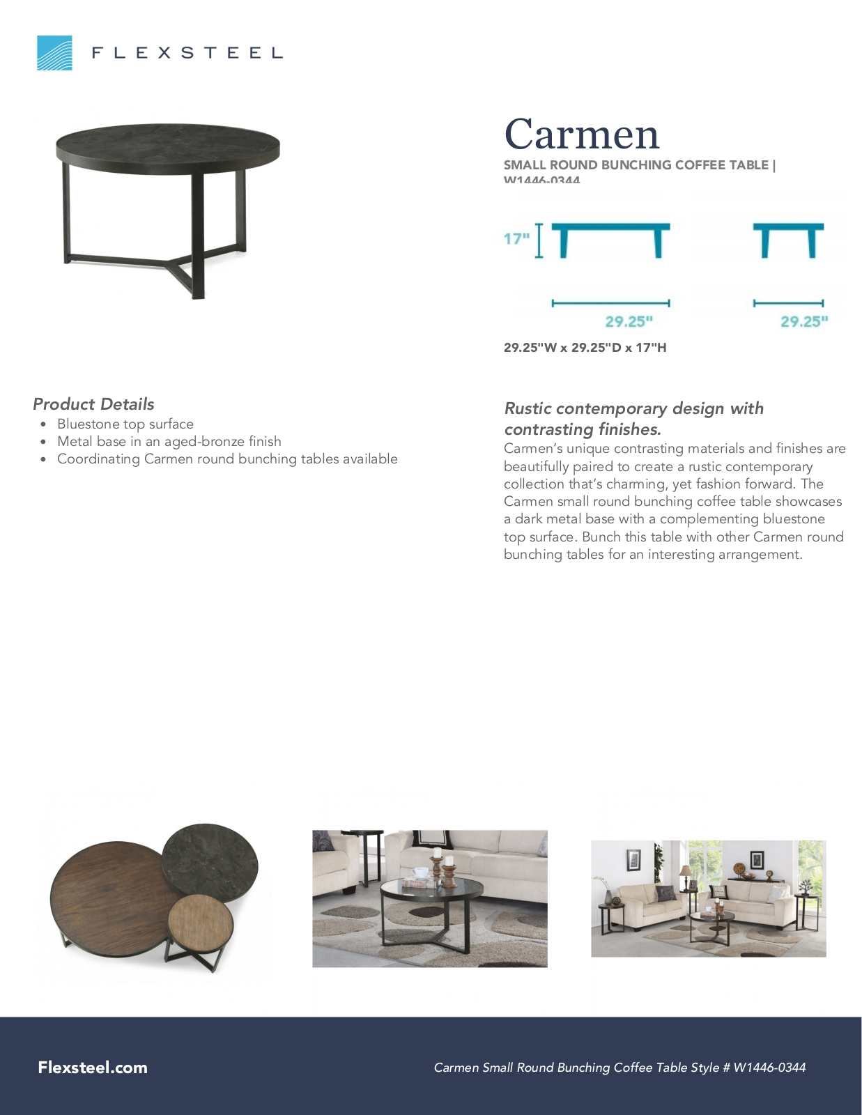 Flexsteel W1446-0344 Specification Sheet