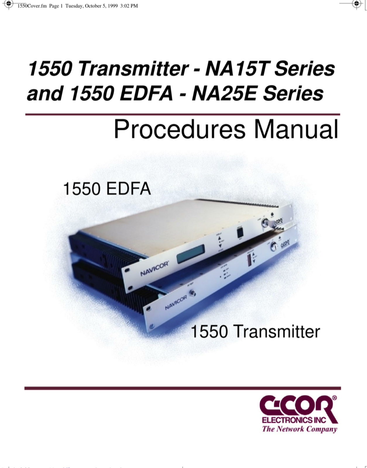 C-COR NA15T Procedures Manual