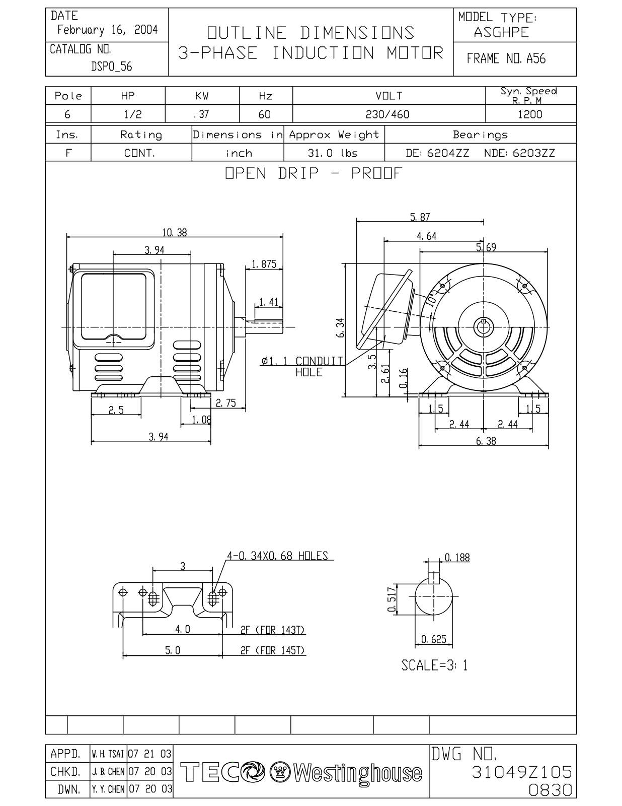 Datasheet DSP0/56 Reference Drawing (Teco) - ManualMachine.com