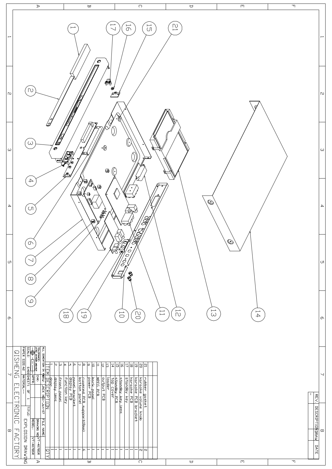 Vitek VT-4078SR Exploded view