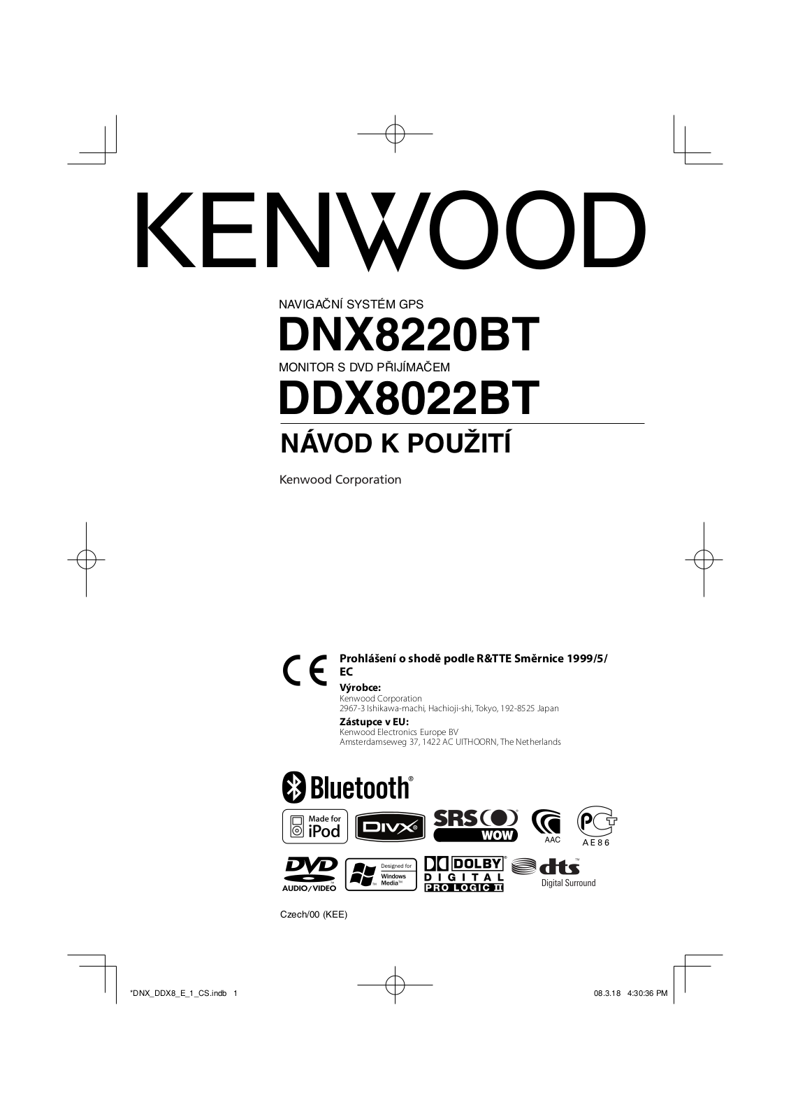 Kenwood DNX8220BT, DDX8022BT User Manual