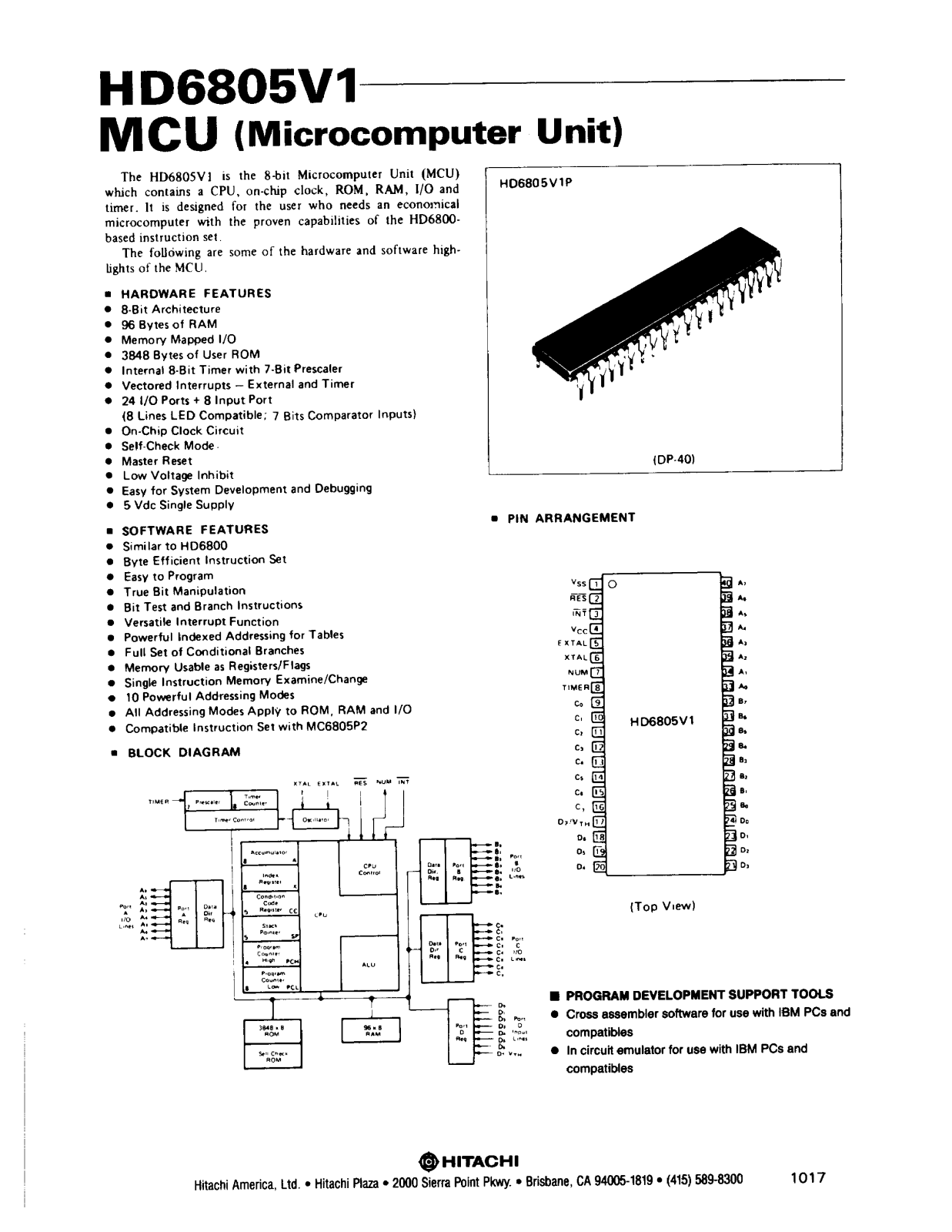 HIT HD6805V1 Datasheet