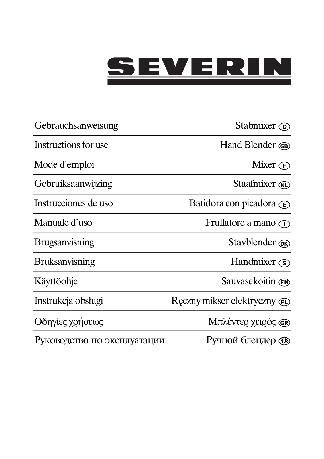 Severin SM 3726 User Manual