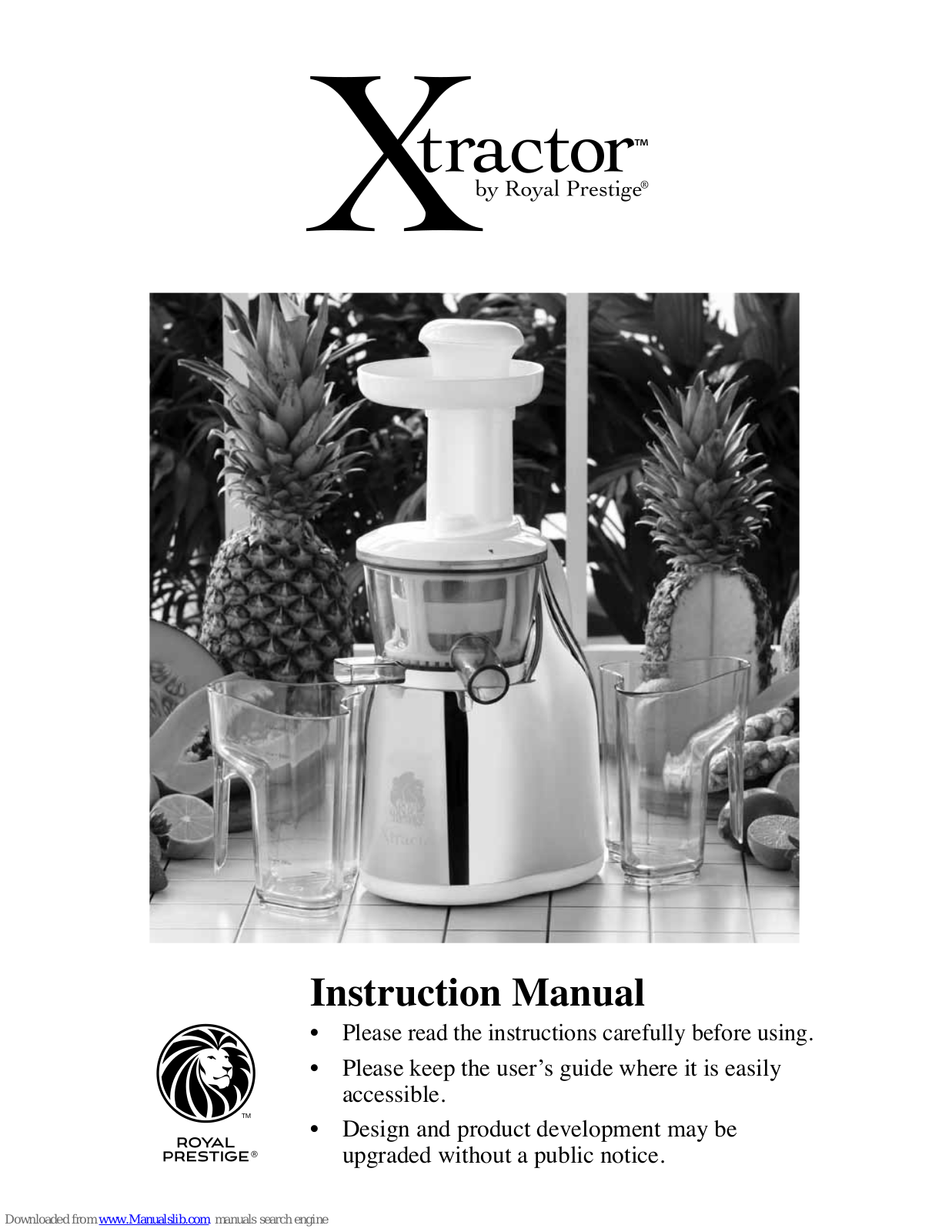 Royal Prestige Xtractor HU-200 Instruction Manual