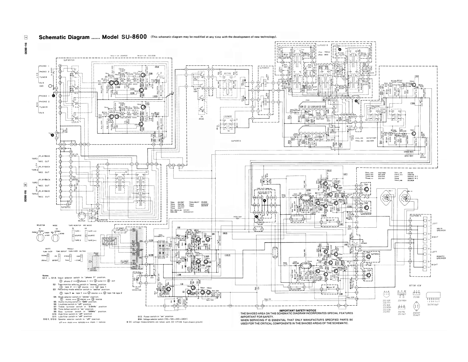 Technics SU-8600 Cirquit Diagram