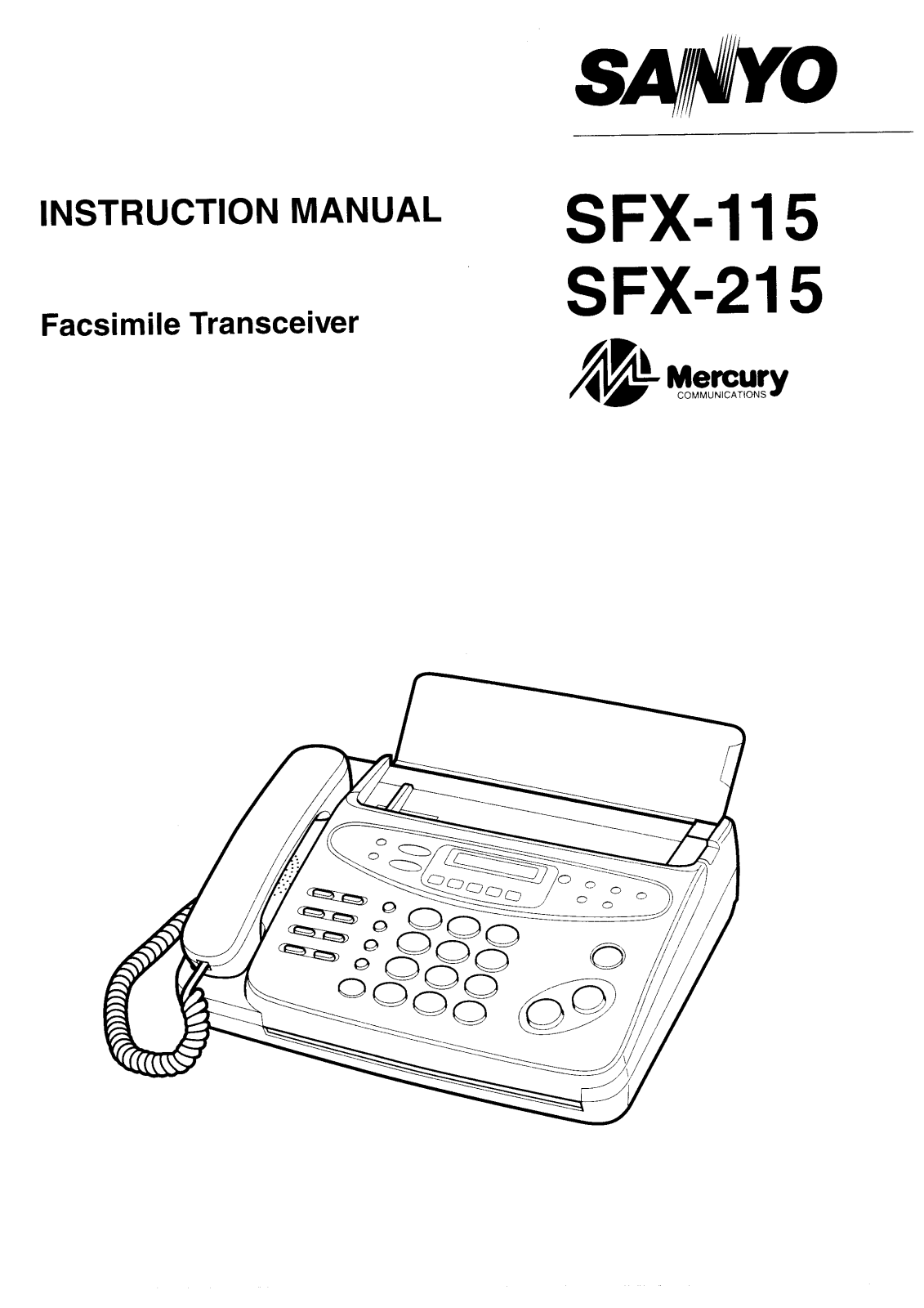 Sanyo SFX-215 Instruction Manual