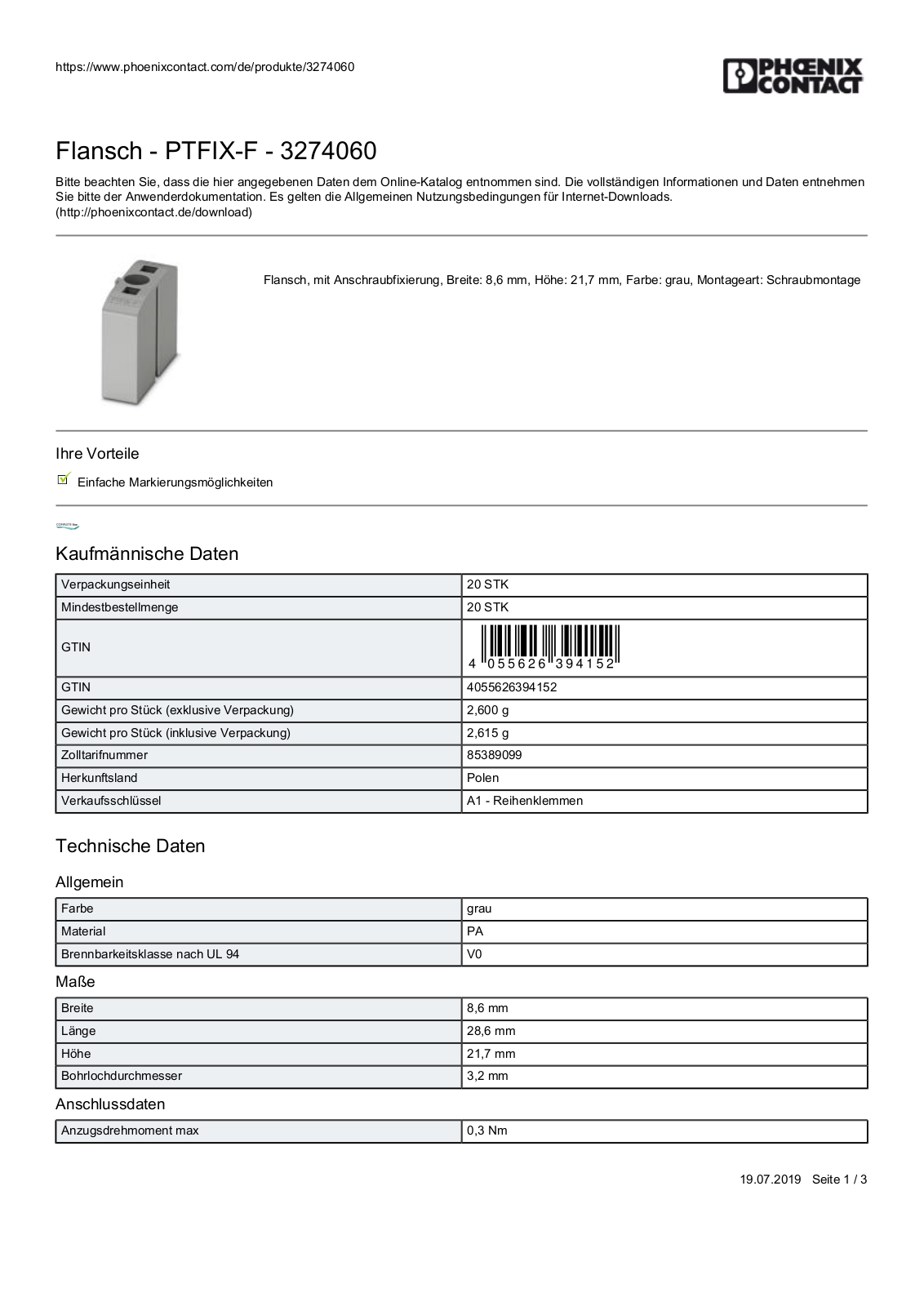 PHOENIX-CONTACT PTFIX F Datasheet - ManualMachine.com