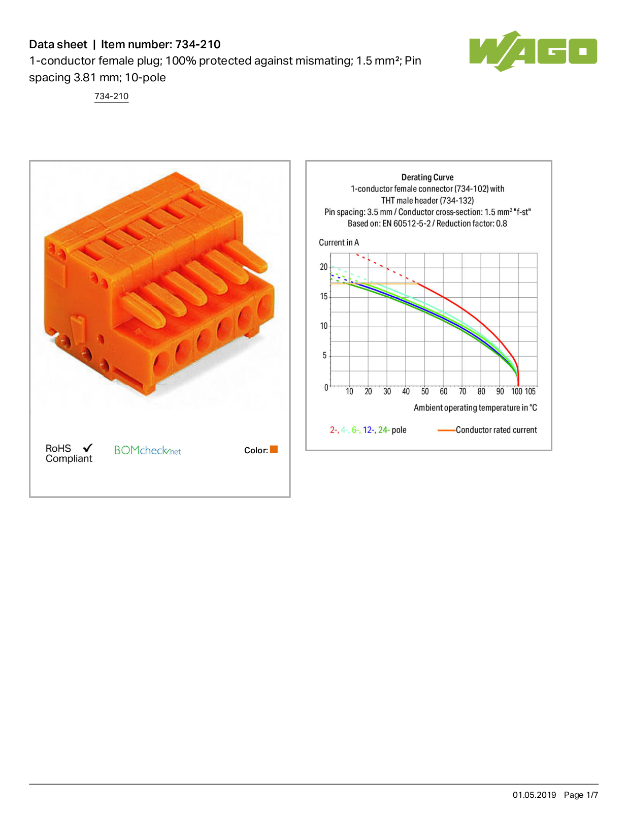 Wago 734-210 Data Sheet